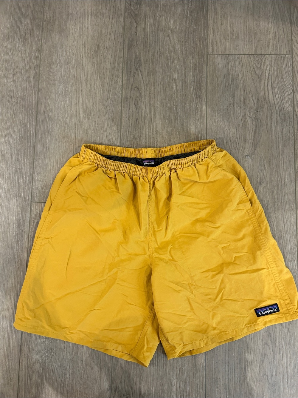 Patagonia Men’s Mustard Yellow Baggies Shorts with Liner